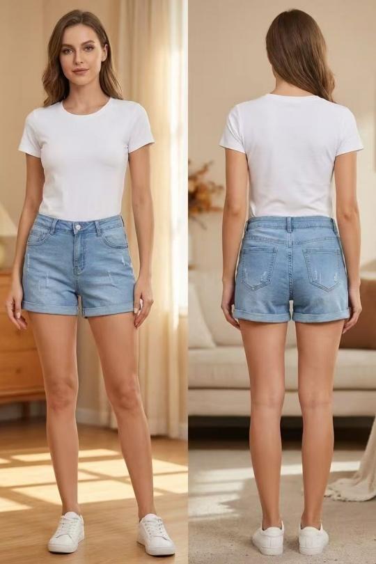 Shorts Femme Bleu YES BON ZN068 Efashion Paris