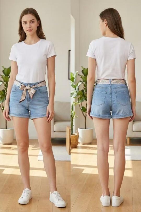 Shorts Femme Bleu YES BON ZN069 Efashion Paris