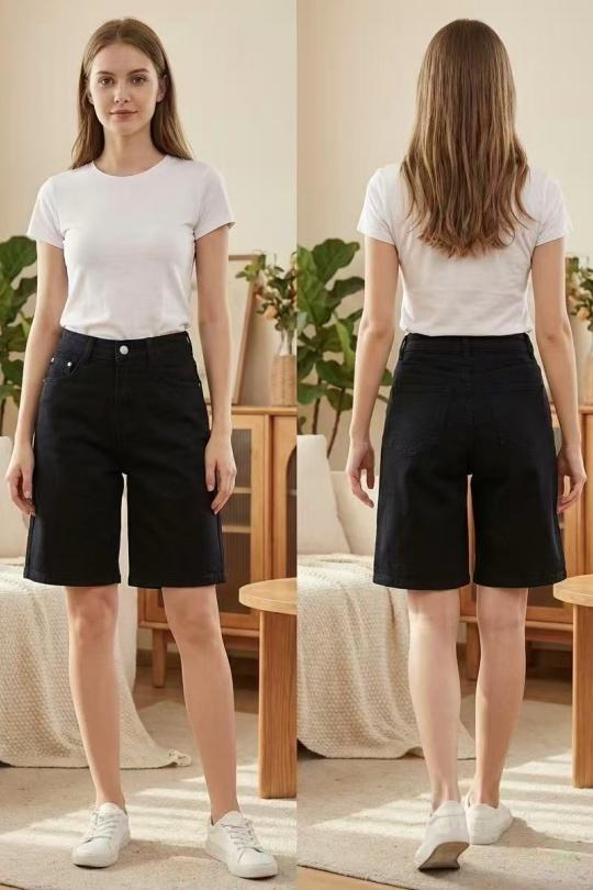 Pantacourts Femme Noir YES BON ZN072-4 Efashion Paris