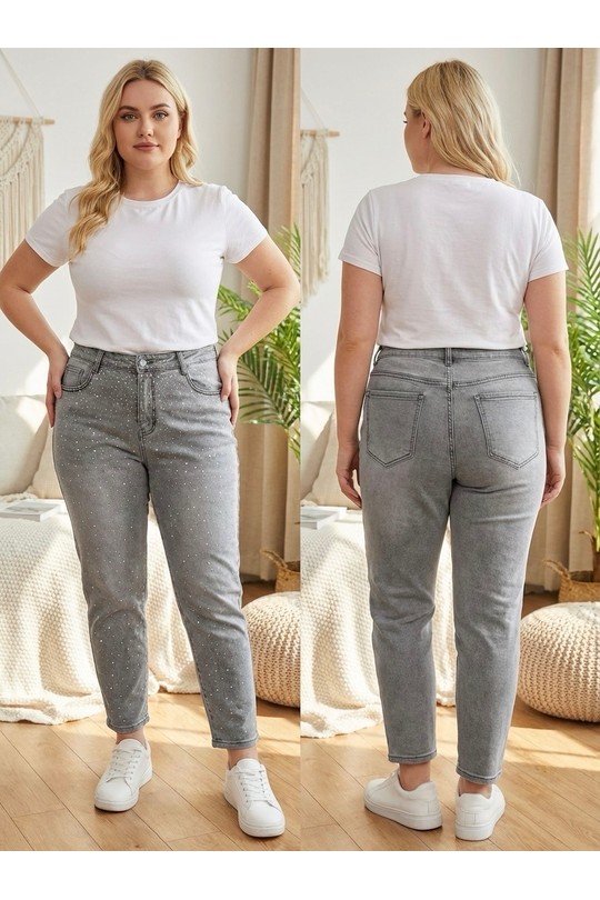 Jeans Femme Gris YES BON SM1095-F Efashion Paris