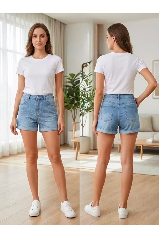 Shorts Femme Bleu YES BON ZN064 Efashion Paris