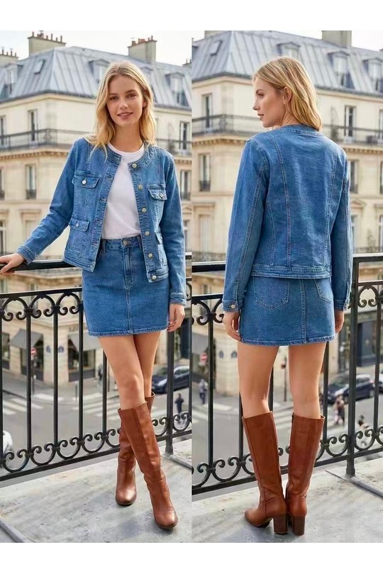 Vestes Femme Bleu YES BON ZN096 Efashion Paris