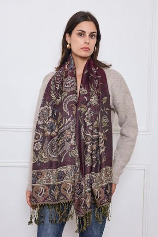 Écharpes Accessoires Bordeaux VS PLUS YG4189 Efashion Paris