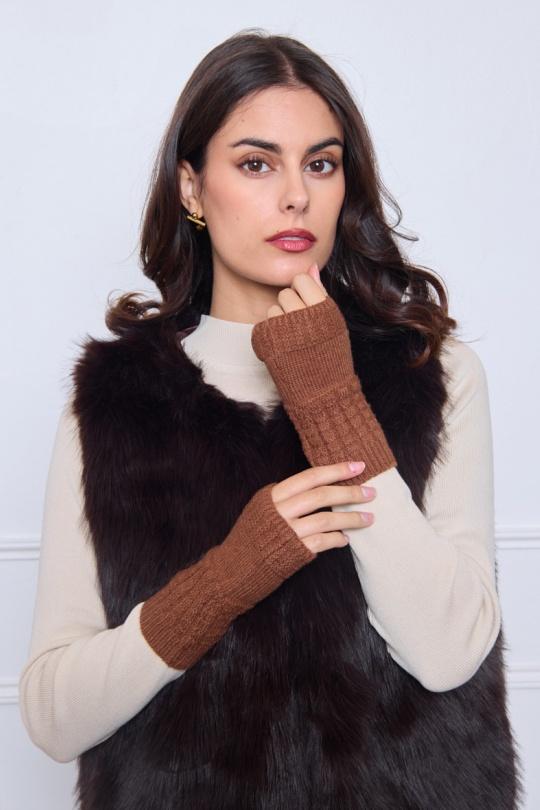 Gants Accessoires Marron clair VS PLUS CM3869 Efashion Paris