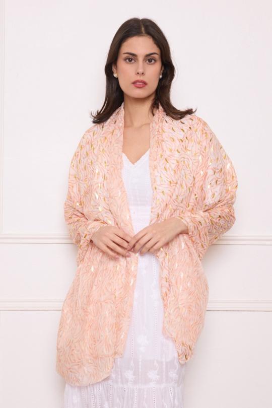 Écharpes Accessoires Orange clair VS PLUS RS62237 Efashion Paris