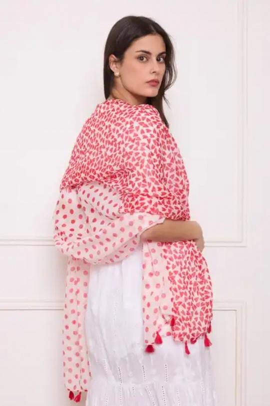 Scarves Accessories Light red VS PLUS RS61227 Efashion Paris