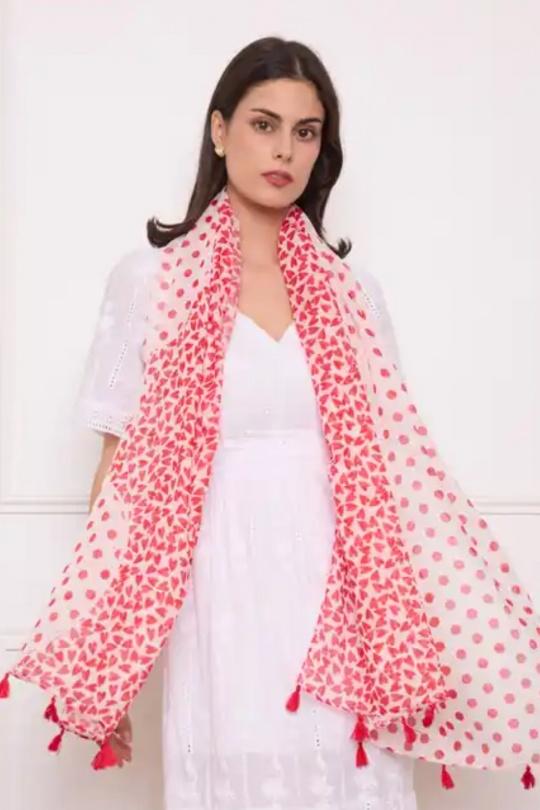 Scarves Accessories Light red VS PLUS RS61227 Efashion Paris