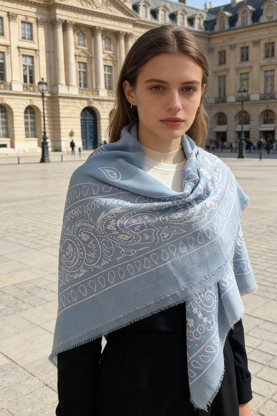 Foulards Accessoires Blanc/Bleu VS PLUS LS62456 Efashion Paris
