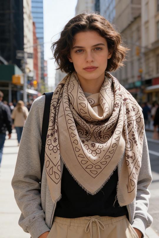 Foulards Accessoires Blanc/Bleu VS PLUS LS62456 Efashion Paris