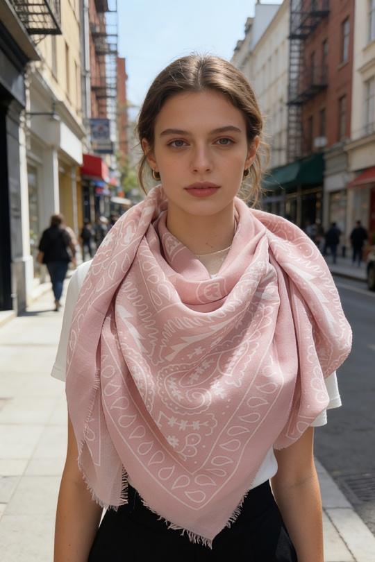 Foulards Accessoires Blanc/Bleu VS PLUS LS62456 Efashion Paris