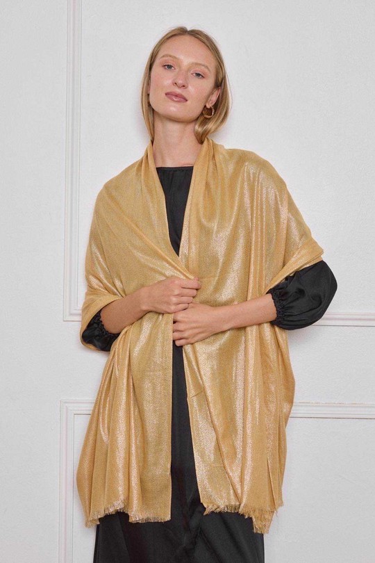 Écharpes Accessoires Champagne VS PLUS QY2410 Efashion Paris