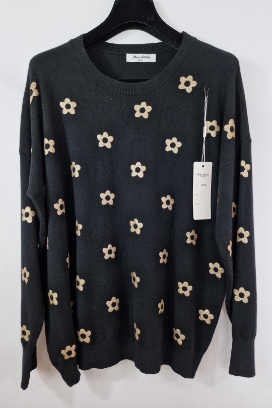 Pulls Femme Noir MISS CHARM 9990 Efashion Paris
