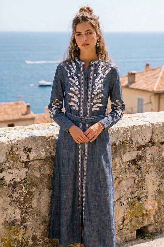 Robes longues Femme Bleu MISS CHARM D5994 Efashion Paris