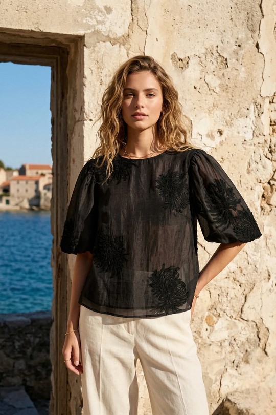 Blouses Femme Noir MISS CHARM JQ007 Efashion Paris
