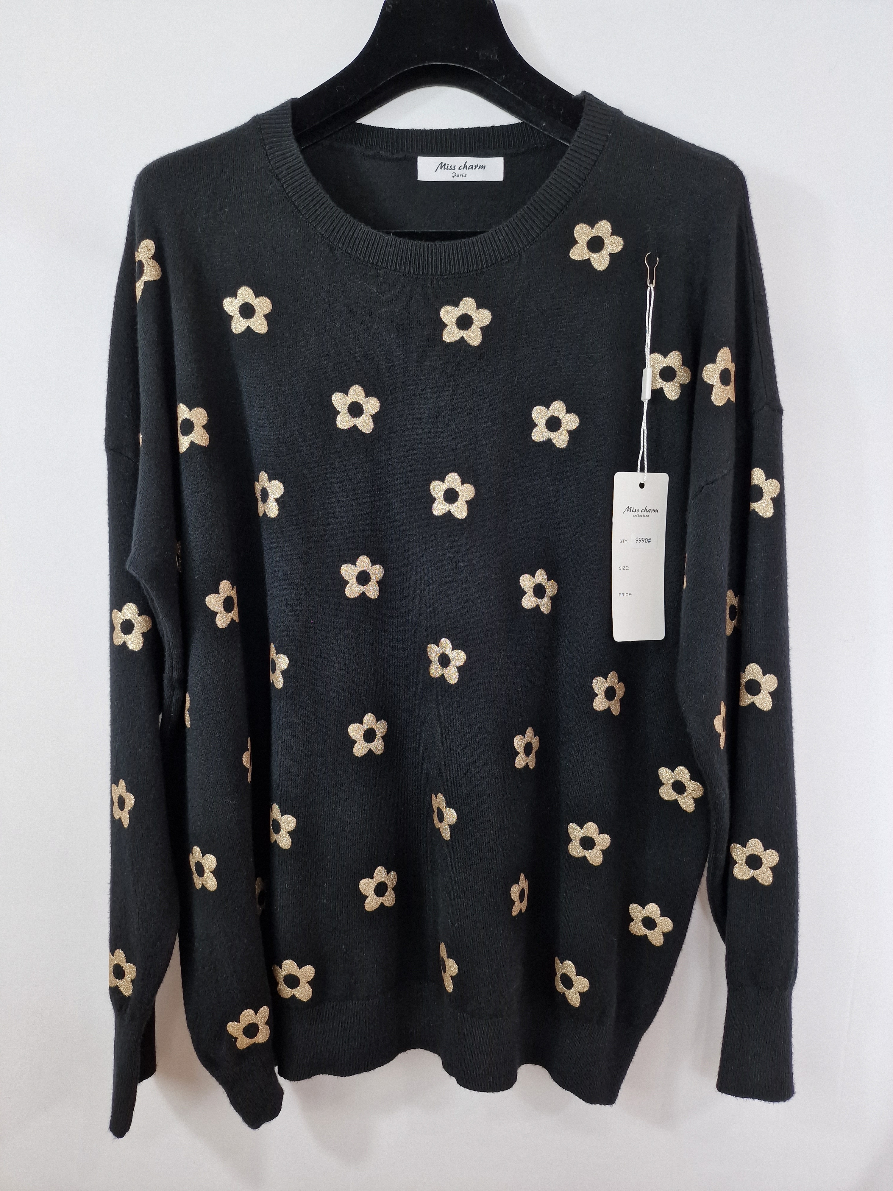 Pulls Femme Noir MISS CHARM 9990 #c Efashion Paris