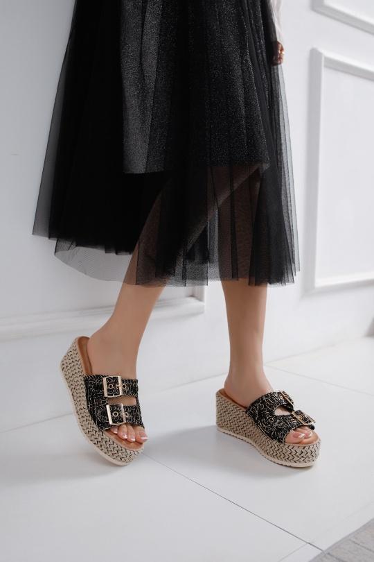 Compensées Chaussures Noir LA BOTTINE SOURIANTE  BHF9501 Efashion Paris