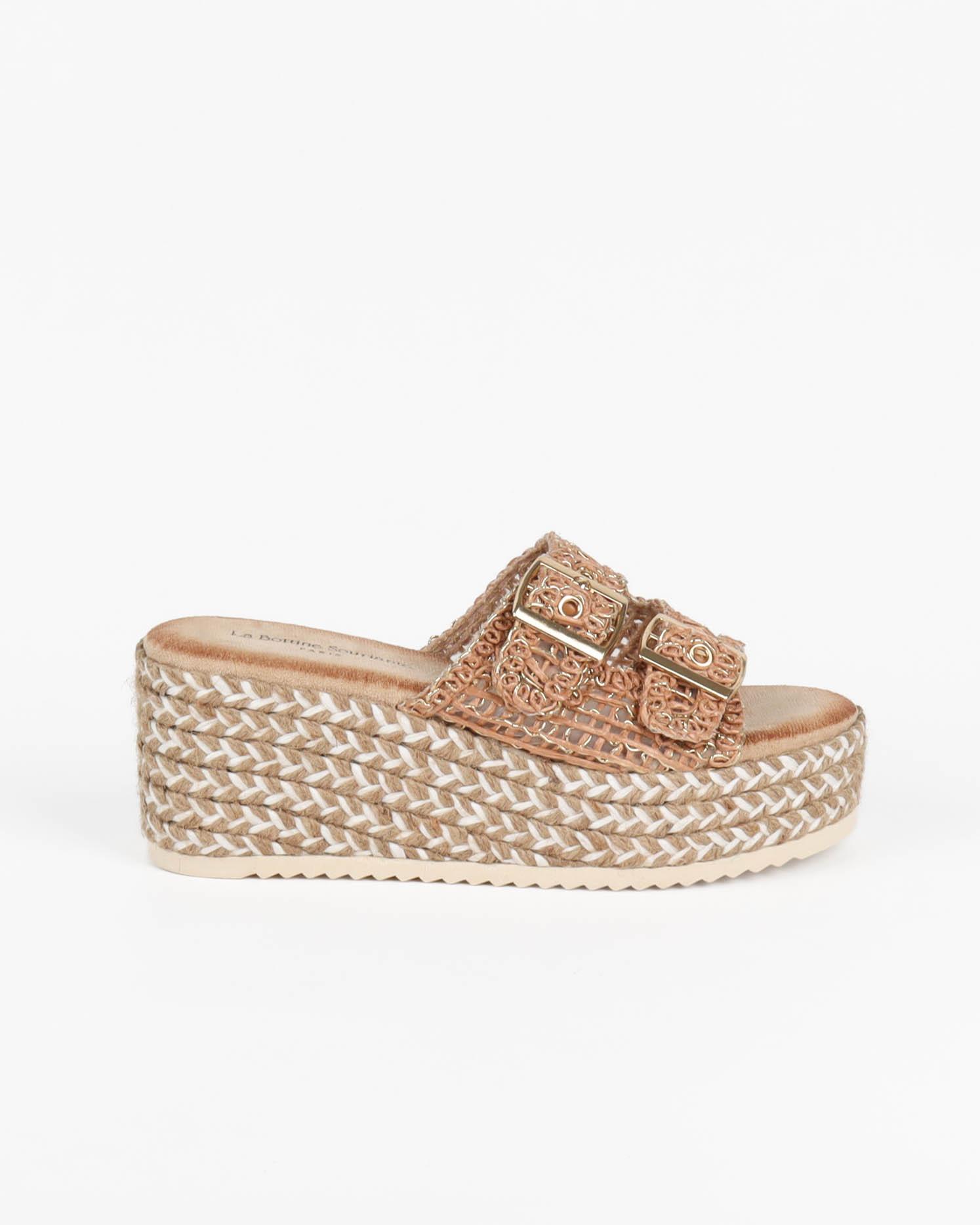 Wedges Shoes Camel LA BOTTINE SOURIANTE  BHF9501 #c Efashion Paris