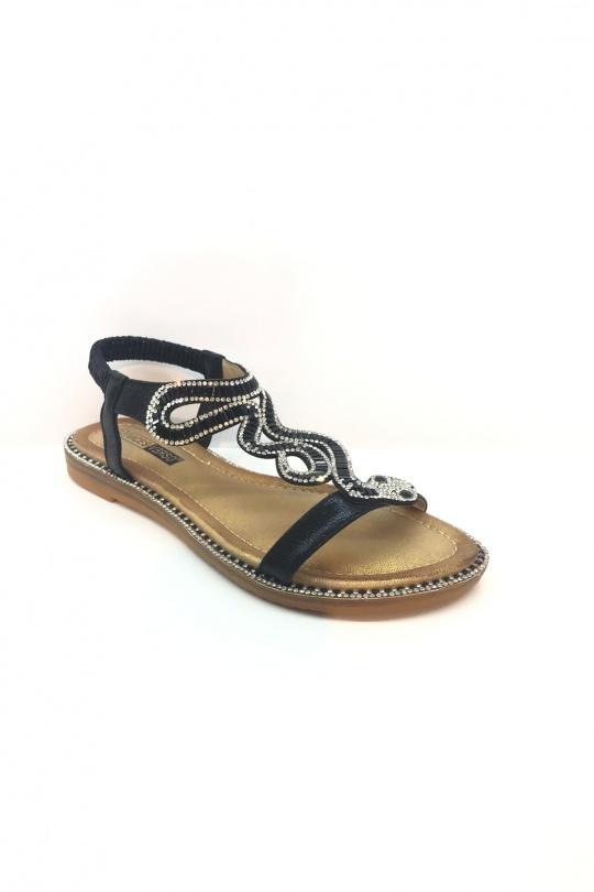 Sandals Shoes Black white VICES-VERSO V380 Efashion Paris
