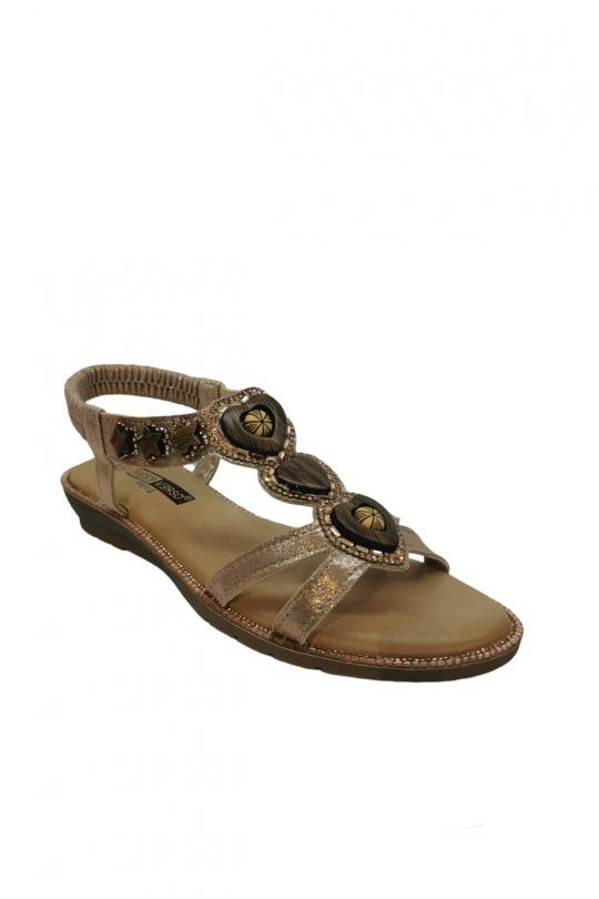 Sandals Shoes Champagne VICES-VERSO V976 Efashion Paris