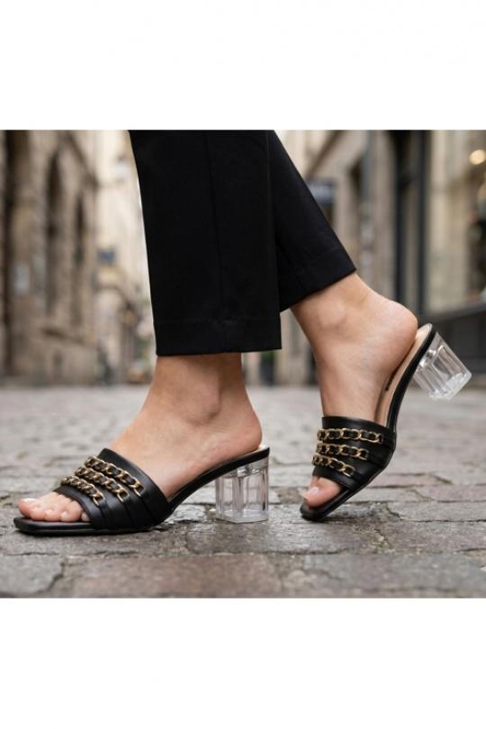 Sandalias Zapatos Black VICES-VERSO V387 Efashion Paris
