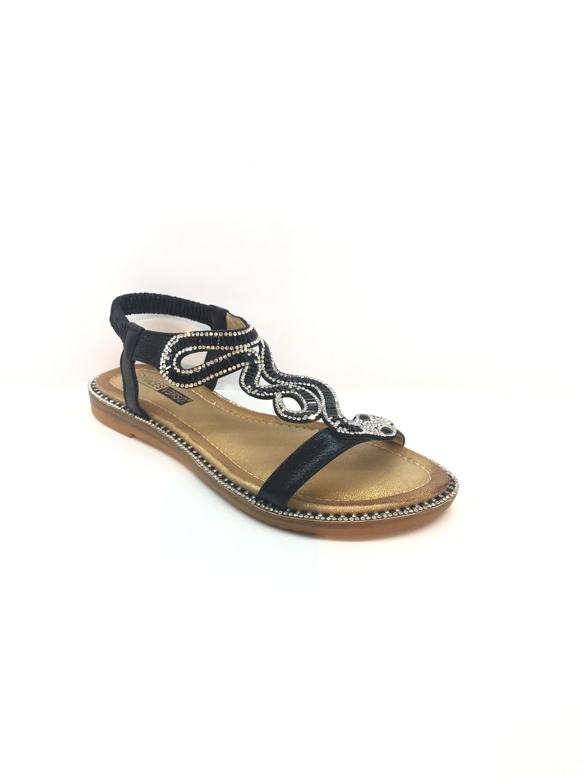 Sandals Shoes Black white VICES-VERSO V380 #c Efashion Paris