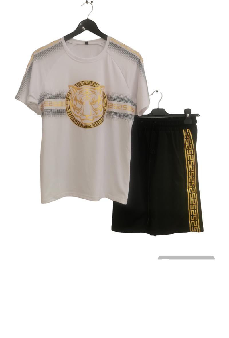 Shorts set Men White Kaline L-250 #c Efashion Paris