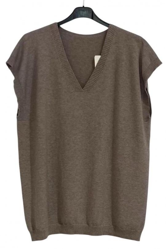 Pulls Femme Taupe H-3 8575 Efashion Paris