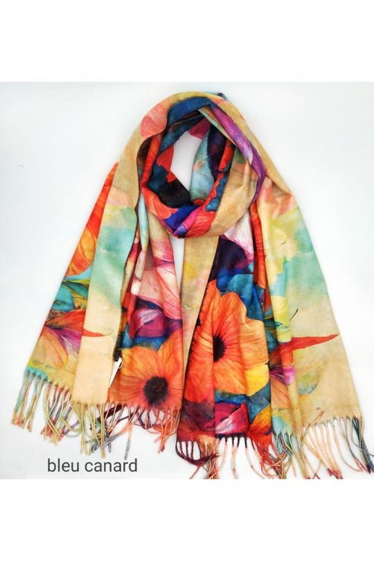 Écharpes Accessoires Bleu canard LX MODA WKX-26095 Efashion Paris