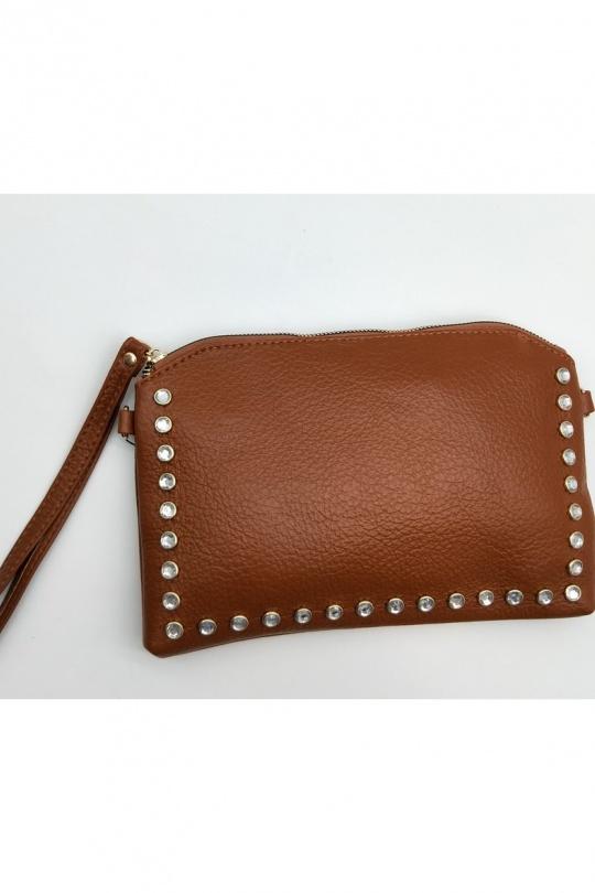 Pochettes Maroquinerie Camel LX MODA BMN-1209 Efashion Paris