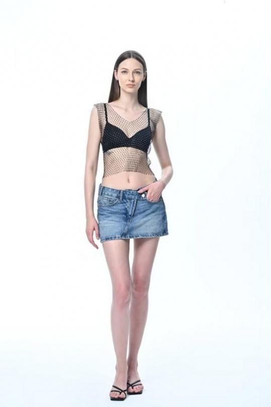 Tops Femme Noir LX MODA YF-620V Efashion Paris