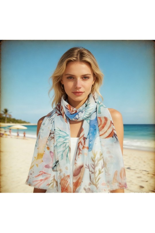 Foulards Accessoires Bleu ciel LX MODA WKX-2616 Efashion Paris