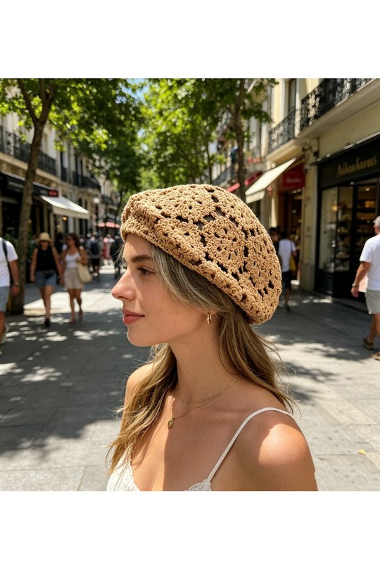 Bonnets Accessoires Beige LX MODA HH-009 Efashion Paris