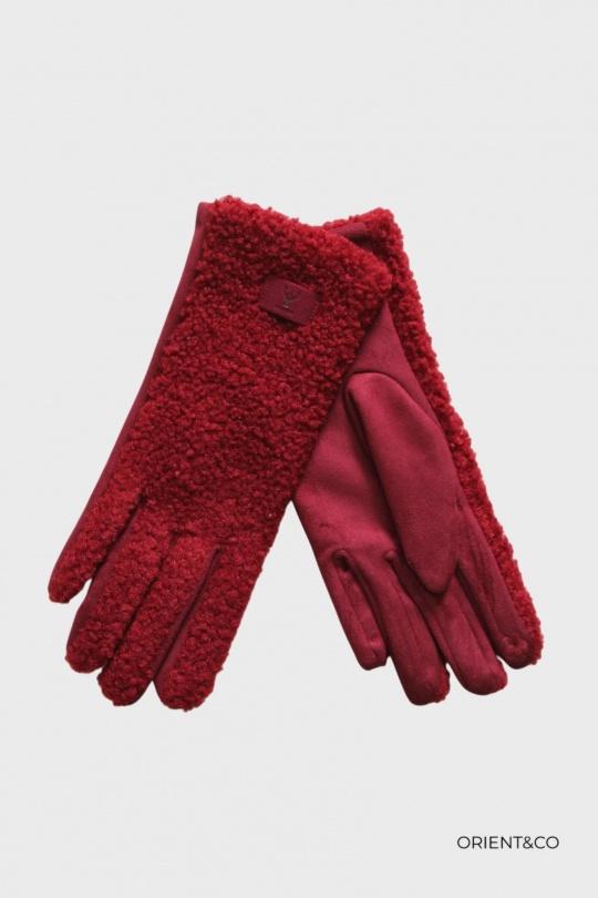 Gloves Accessories Burgundy red ORIENT EXPRESS GT-AU1785 Efashion Paris