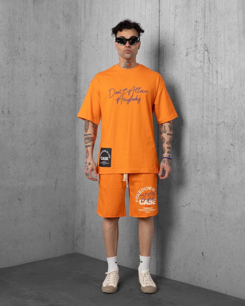 Ensemble short Homme Orange Invictus Paris 4473  OR #c Efashion Paris
