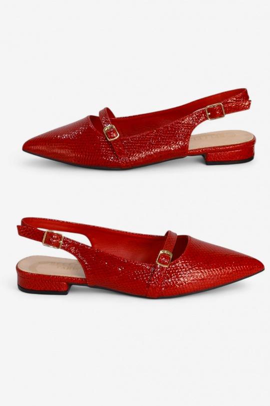 Ballerines Chaussures Rouge VALANCIANA 962 Efashion Paris