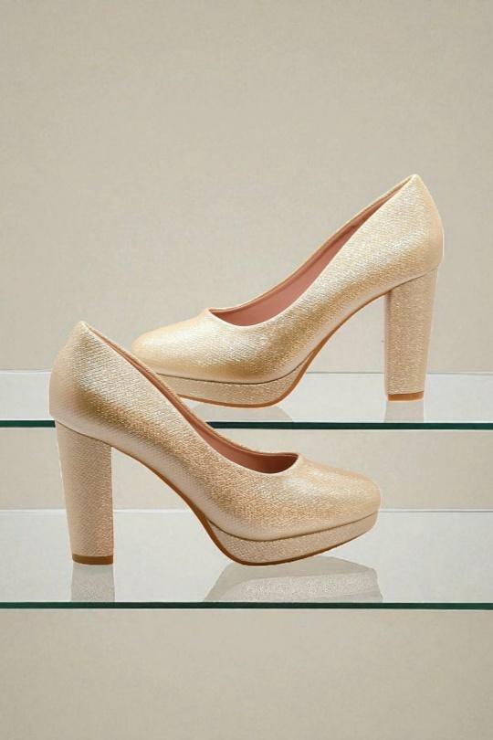 High heels Shoes Gold VALANCIANA 276BR Efashion Paris
