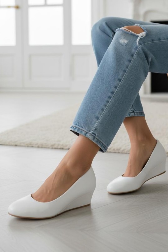 Compensées Chaussures Blanc VALANCIANA 57PU Efashion Paris