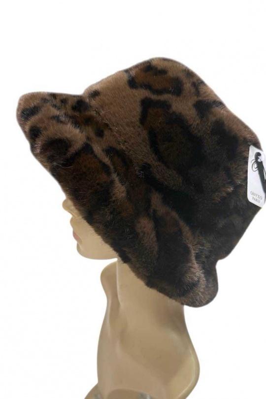 Hats Accessories Brown leopard ONYXO O6170 Efashion Paris