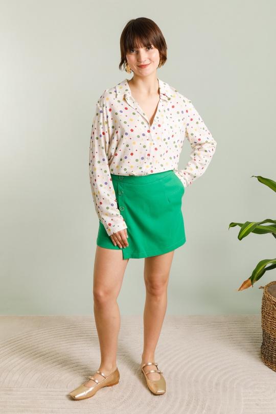 Shorts Women Green GRACIELA SH7127 Efashion Paris