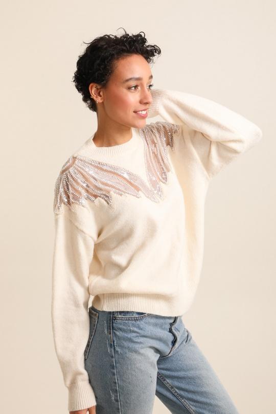 Pulls Femme Ecru GRACIELA PU1122 Efashion Paris