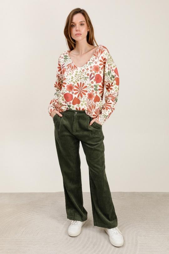 Trousers Women Khaki GRACIELA 9976 Efashion Paris