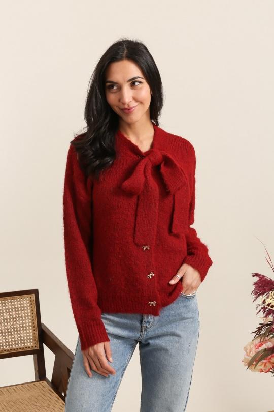 Cardigans Women Burgundy GRACIELA G8120 Efashion Paris
