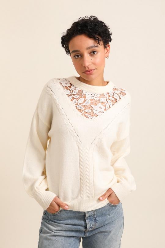 Jumpers Women Cream GRACIELA PU8370 Efashion Paris