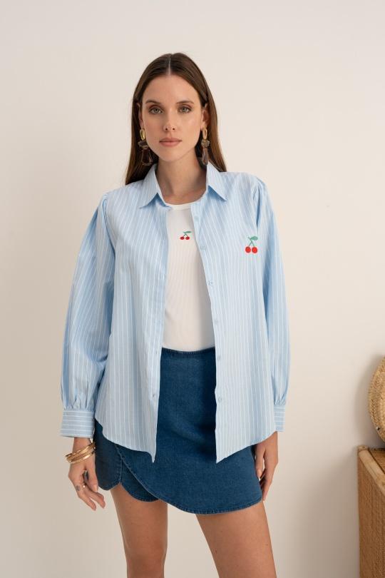 Shirts Women Sky blue GRACIELA CH2221 Efashion Paris