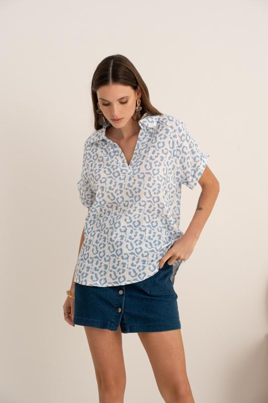 Blouses Femme Bleu GRACIELA CH03181 Efashion Paris