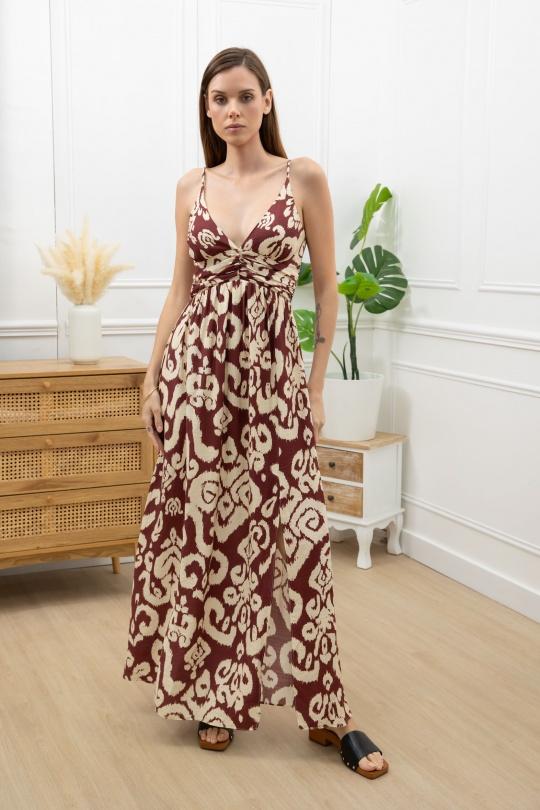 Vestidos largos Mujer Burgundy GRACIELA RB9030 Efashion Paris