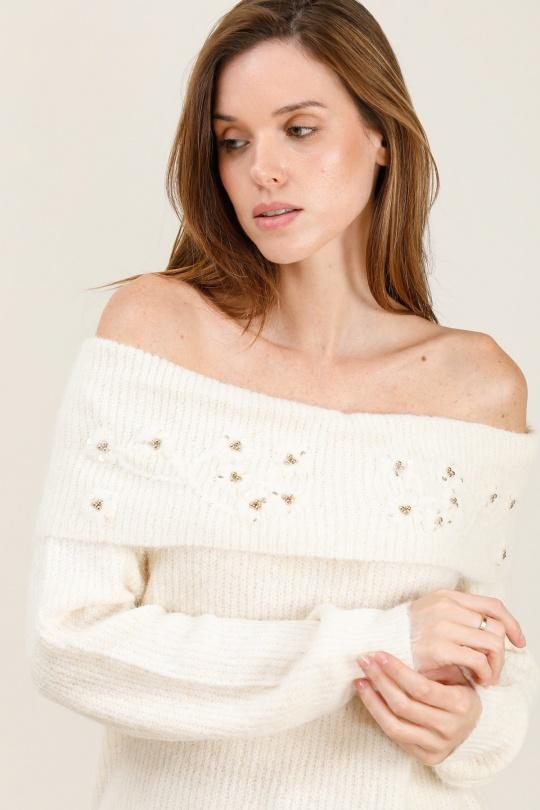 Jumpers Women Cream GRACIELA PU6351 Efashion Paris