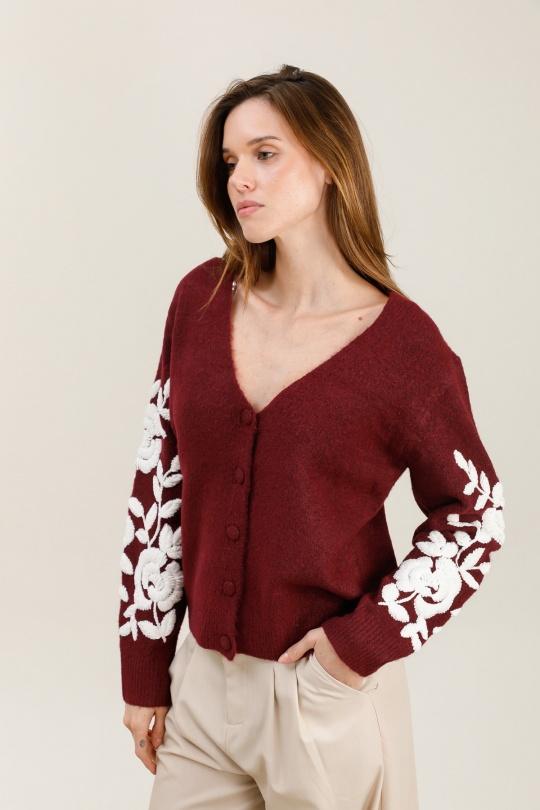 Cardigans Women Burgundy GRACIELA G6355 Efashion Paris