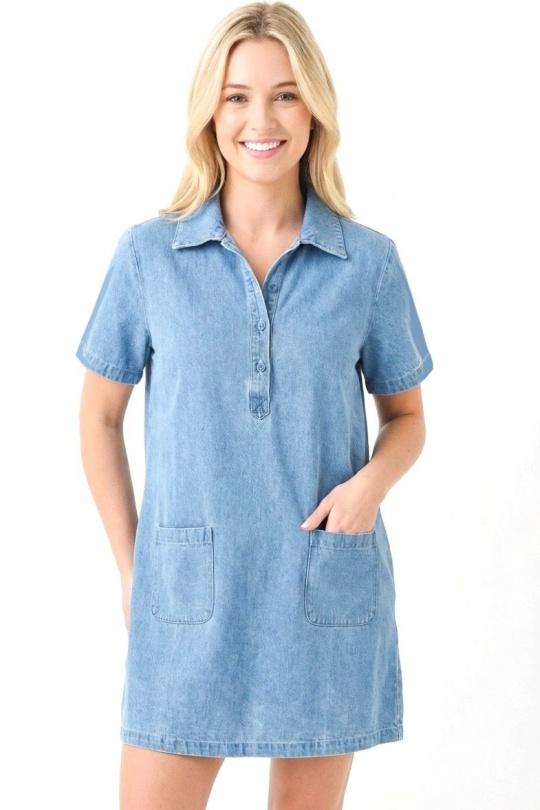 Robes courtes Femme Bleu ciel GRACIELA CH03535-1 Efashion Paris