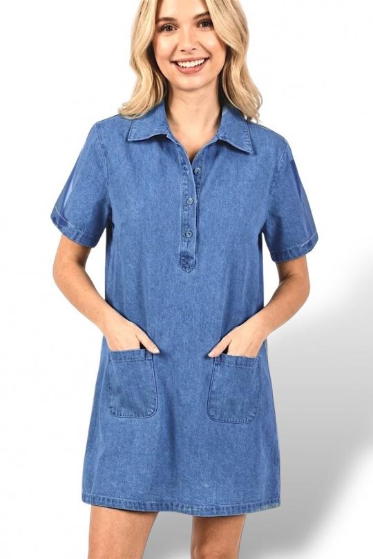 Robes courtes Femme Bleu ciel GRACIELA CH03535-1 Efashion Paris